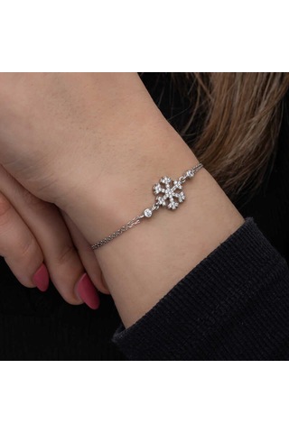 Blackcraft 925 Ayar Gümüş Kar Tanesi Kadın Bileklik Bc-8268bc