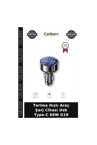 Torima Hızlı Araç Şarj Cihazı Usb Type-c 66w G19 Teknik Parça Cihaz Desteği Modern Gereç