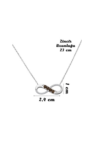 Zarif Sonsuzluk 925 Ayar Gümüş Kadın Kolye Gold & Silver Renk Seçeneği Gümüş - 911111562 Gümüş