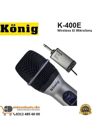 König K-400 Uhf Şarjlı Kablosuz El Mikrofonu