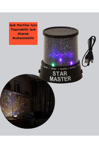 Sptmgldı Galaxy Efektli Led Yıldız Projektör Renk Değiştirmeli Oda Aydınlatması