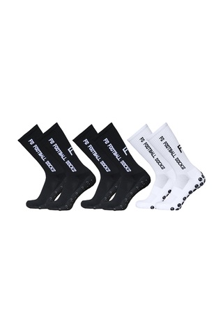 Folinda 3 Çift Futbol Çorabı - Noktalı Yapışkan Özellikli - Siyah Beyaz - 39-46 Numara Siyah Ve Beyaz