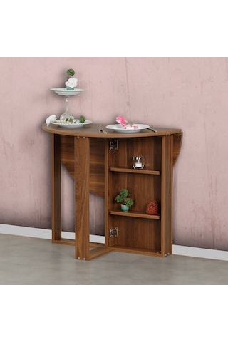 Pasifichome Middle Açılır Kapanır Mutfak Masası Ceviz / Yuvarlak Yemek Masası