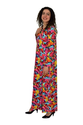 Kadın Uzun Kol Likralı Viskon Elbise Bgl-st04673 Kırmızı