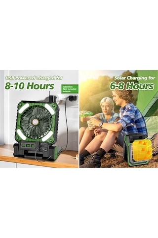 Unimarket Güneş Enerjili Katlanır Kamp Fanı 4 Hız Taşınabilir Masa Çadır Seyahat Fanı