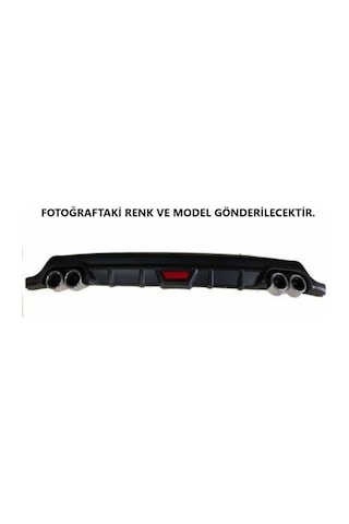 Peugeot 308 Uyumlu Body Kit Difüzör 4 Çıkış Yuvarlak Siyah Model 2