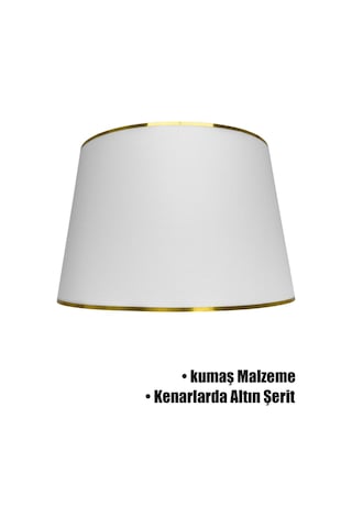 Beyaz Gold Şeritli Lambader Şapkası Beyaz