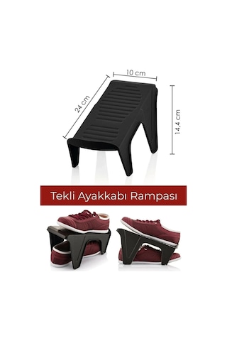 20 Adet Tekli Ayakkabı Düzenleyici Ayakkabı Rampası Siyah
