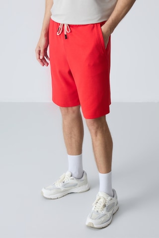 Air Jones Tommy Life Fiesta Pamuklu Kalın Yumuşak Dokulu Standart Fit Basic Erkek Şort - 81275 Kırmızı