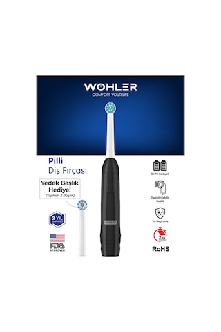 Wohler Değiştirilebilir Başlıklı Pilli Diş Fırçası Fda Onaylı Pilli