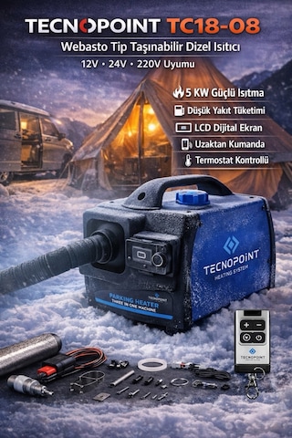 Tecnopoint Tc18-08 Webasto Tip Çanta Model Dizel Isıtıcı 12v 24v 220v