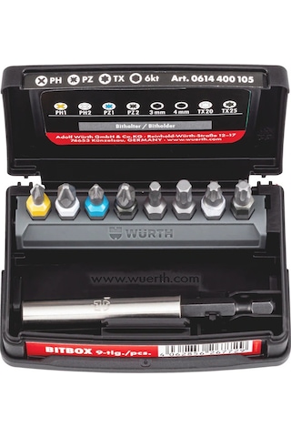 Würth Bits Uç Seti Ph/pz/tx/allen 9 Parça