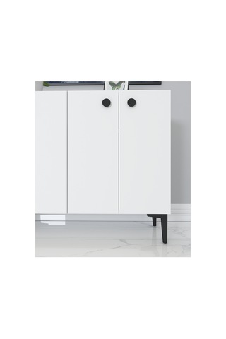 Ayça 100cm Konsol Çok Amaçlı Dolap Ayakkabılık Beyaz- Beyaz Beyaz-beyaz