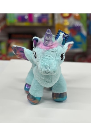 Oyuncak Peluş Kanatlı Unicorn Tek Boynuzlu At Mint Su Yeşili 30 Cm Yeşil