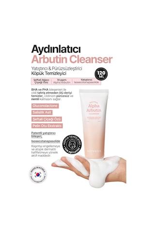 Elensilia Aydınlatıcı, Ton eşitleyici Arbutin Temizleyici Köpük ELENSILIA Radiance Alpha Arbutin Foam 120 ML
