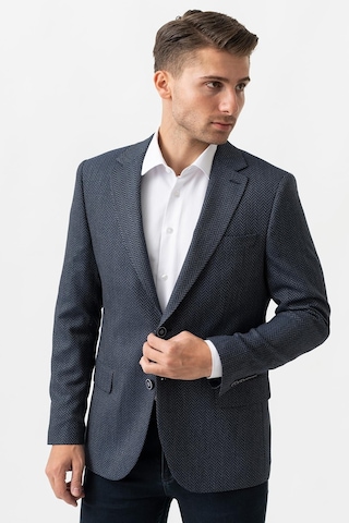White Stone Novara C3004 Likralı 6 Drop Regular Fit Ceket Desenli - 52 Lacivert