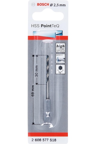 PoinTeQ 2,5mm 1/4 Adap. Metal Matkap Ucu 1'li 2608577518 Bosch