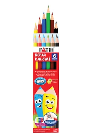 Fatih Tam Boy Kuru Boya Kalemi 6 Renk