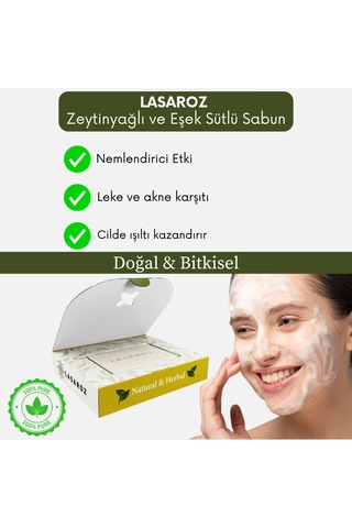 Zeytin Yağlı Ve Eşek Sütlü Sabun Doğal Ve Bitkisel Içerikli 100 G