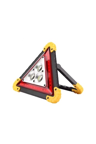 Shopytech Şarjlı Üçgen İkaz Lambası Cob Led Araç Arıza Uyarı Lambası Usb Şarjlı Acil Durum Trafik Gü