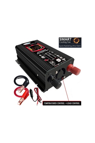 Sones Tang Iıı Nesil 12v İla 220v 6000w Lcd Ekranlı Ve Çift Usb'li Araç Güç Çeviricisi Siyah