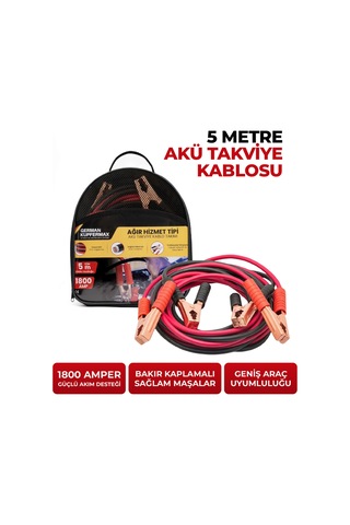 1800a Akü Takviye Kablosu 5 Metre Ağır Hizmet Tır Tipi