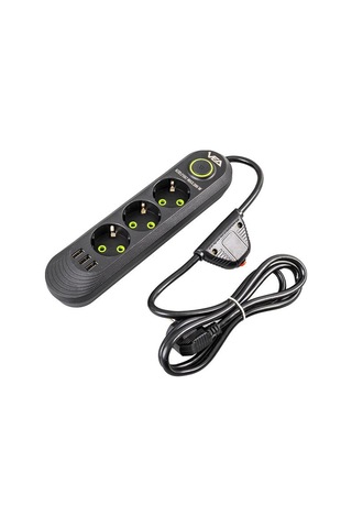 Vea Va-21557 3'lü 3 Usb'li 1.5 Metre Akım Korumalı Priz Siyah