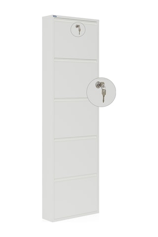 Ceha  Kilitli 5'li Metal Ayakkabılık - Kar Beyaz K.AYK-5 /AB9003/KL Beyaz