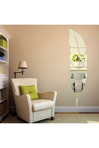 Novahub Ahşap Effektli Akrilik Ayna Duvar Çıkartması, 30x120cm Gümüş Diğer