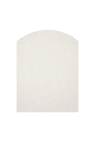 Cool Halı Glenn 615 Beyaz Banyo Halısı Yuvarlak Hol Halısı Hasır Dokulu Banyo Paspası Mutfak Halısı