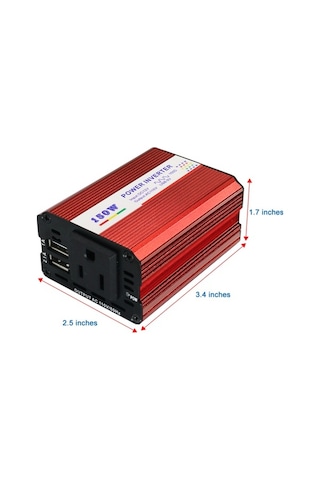 Novahub 150w Araba İnvertörü Dc 12v Ac 220v 3.1a Usb Çıkış Ab Prizi Taşınabilir