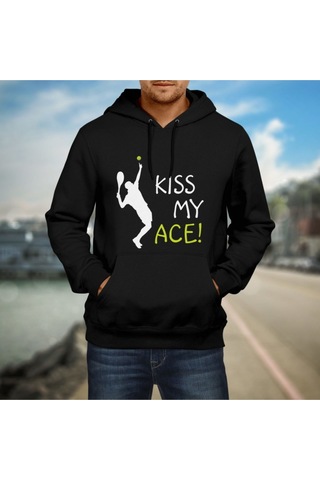 Pisa Art Ace Atmadan Yapamayanlara Özel Siyah Kapüşonlu Sweatshirt Hrmsw001 Siyah