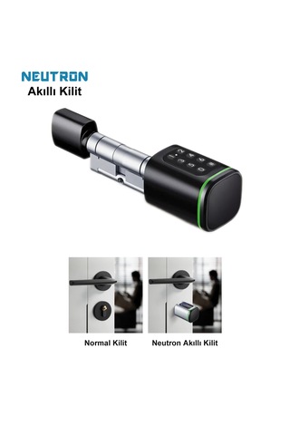 NEUTRON NTL-SC-02FKPB PARMAK İZİ, ŞİFRE, KARTLI AKILLI KAPI KİLİDİ SİYAH