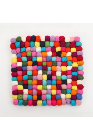 Ranyeek Renkli Yün Fırçalı Meditasyon Yastığı - 24cm Çaplı El Dokuma Yoga Ve Zil Yastığı, Yumuşak Ve Dayanıklı Diğer