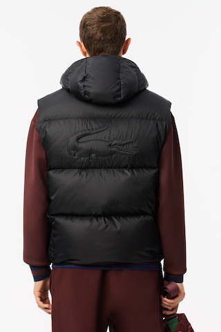 Lacoste Men's Waterrepellent Puffer Vest Kaz Tüyü Dolgu Sabit Kapüşonlu Suitici Yelek Siyah Siyah