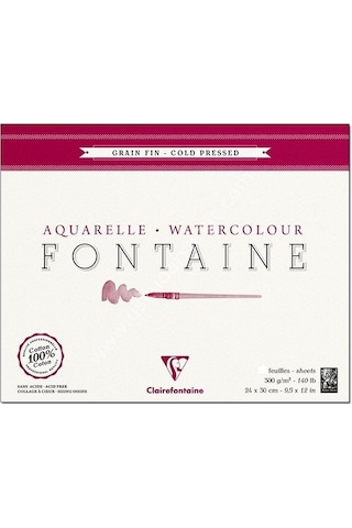 Clairefontaine Fontaine Orta Dokulu Suluboya Blok 24x30 300 G 10