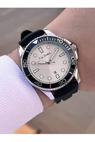 Pierre Cardin Silikon Kordon 2 Yıl Garantili 3 Atm Suya Dayanıklı Erkek Kol Saati Pp.800311f03 Siyah - Gri