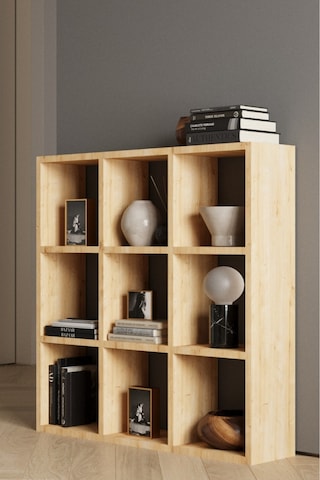 Classy 107oya 9 Raflı Kare Kitaplık Safir Meşe