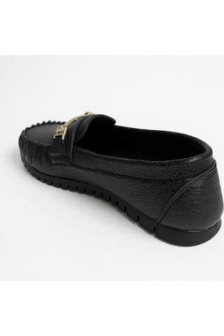 Dosa Shoes Kadın Babet Taba Zincir Tokalı Hafif Rahat Taban Şık Günlük Ayakkabı Siyah