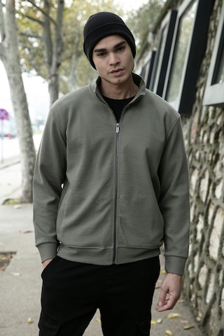 Buratti Pamuklu Regular Fit Dik Yaka Fermuarlı Erkek Hırka 5901077 Haki