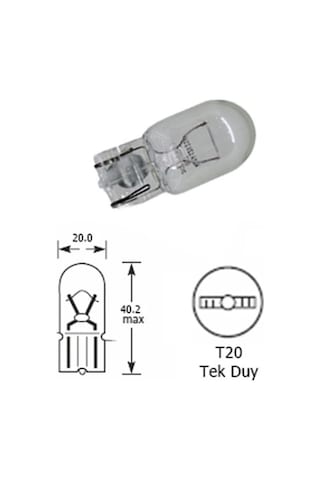Trobus Halojen Park Ampulü T20 Dipsiz Çift Duylu Wy21 12v 21w Turuncu