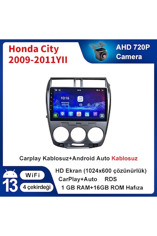 Honda City 2009-2011yıl 1gb Ram 16gb Rom Carplay Multimedya
