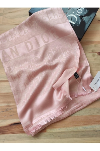Miorel Scarfs Cd Desen Kaşmir İpek Şal Scarfs Cashmere Shawl Hijab Yeni Sezon Pembe