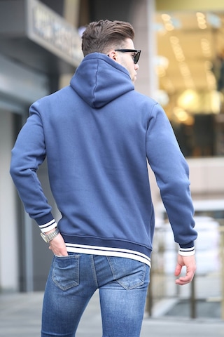 Madmext Lacivert Nakışlı Kapüşonlu Sweatshirt 6012 Lacivert