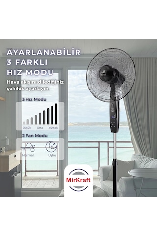 Mirkraft Fs-k40br Stand Fan Vantilatör Uzaktan Kumandalı 16''