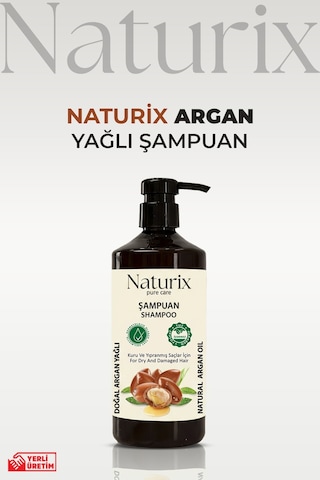Naturix Hacimli Saçlar için Tuzsuz Argan Şampuan 600 ML