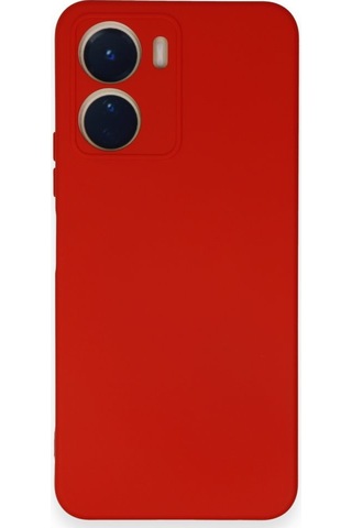 Vivo Y16 İçi Kadife Kaplı Esnek Silikon Kapak Ryc/ Nano Lansman Kirmizi