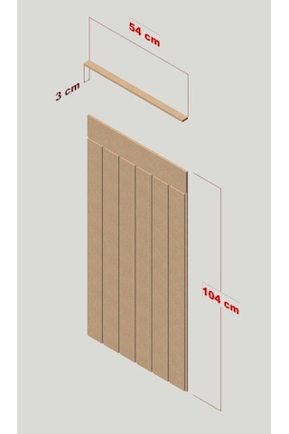 DUVAR PANELİ 54 cm Genişlik x 105 cm Ham mdf Duvar paneli ( 10 mm