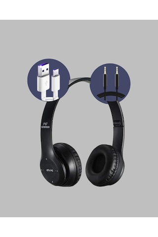 Bluetooth 5.0 Kablosuz Kulak Üstü Kulaklık Stereo Ses Ve Katlanabilir Tasarım Çok Renkli