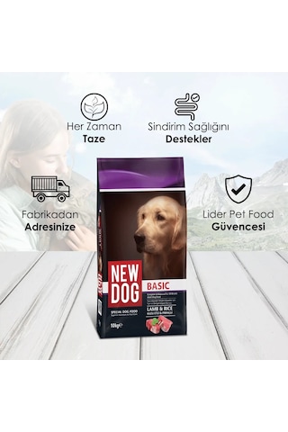 Newdog Kuzu Etli ve Pirinçli Yetişkin Köpek Maması 10 KG